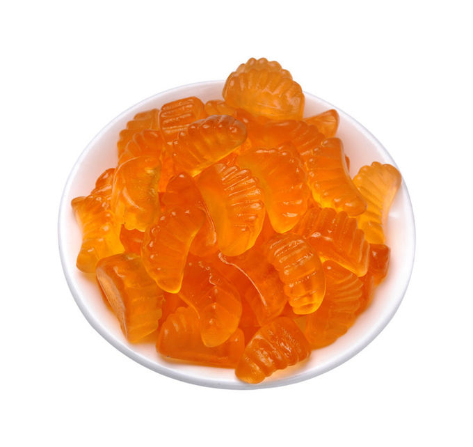 Orange Flavor Kids Gummy Vitamins Fruit Shaped Halal Vegan Gummy Sweets