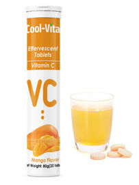 Mango Flavor Vitamin C 100mg Tablets , Nutritional Vitamin C Soluble Tablets