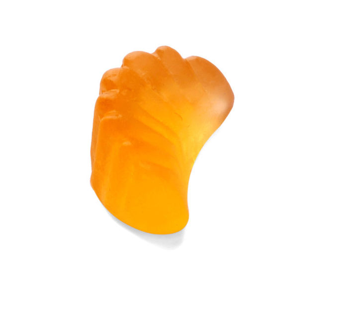 Oil Coating Fruit Shaped Gummy Candy , Chewable Gummy Vitamins Orange Flavor